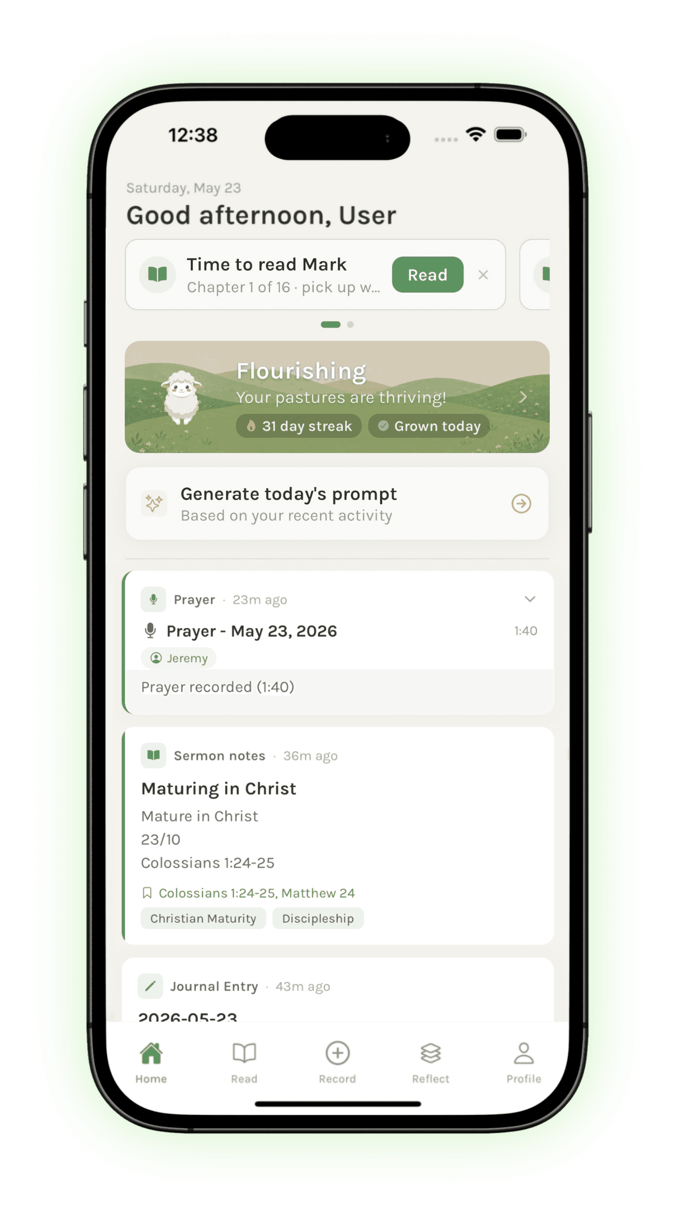 Pastures App Interface